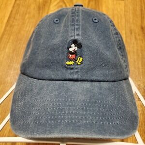 Mickey Mouse Hat Cap Adult Strapback‎ Blue Embroidered Logo Walt Disney